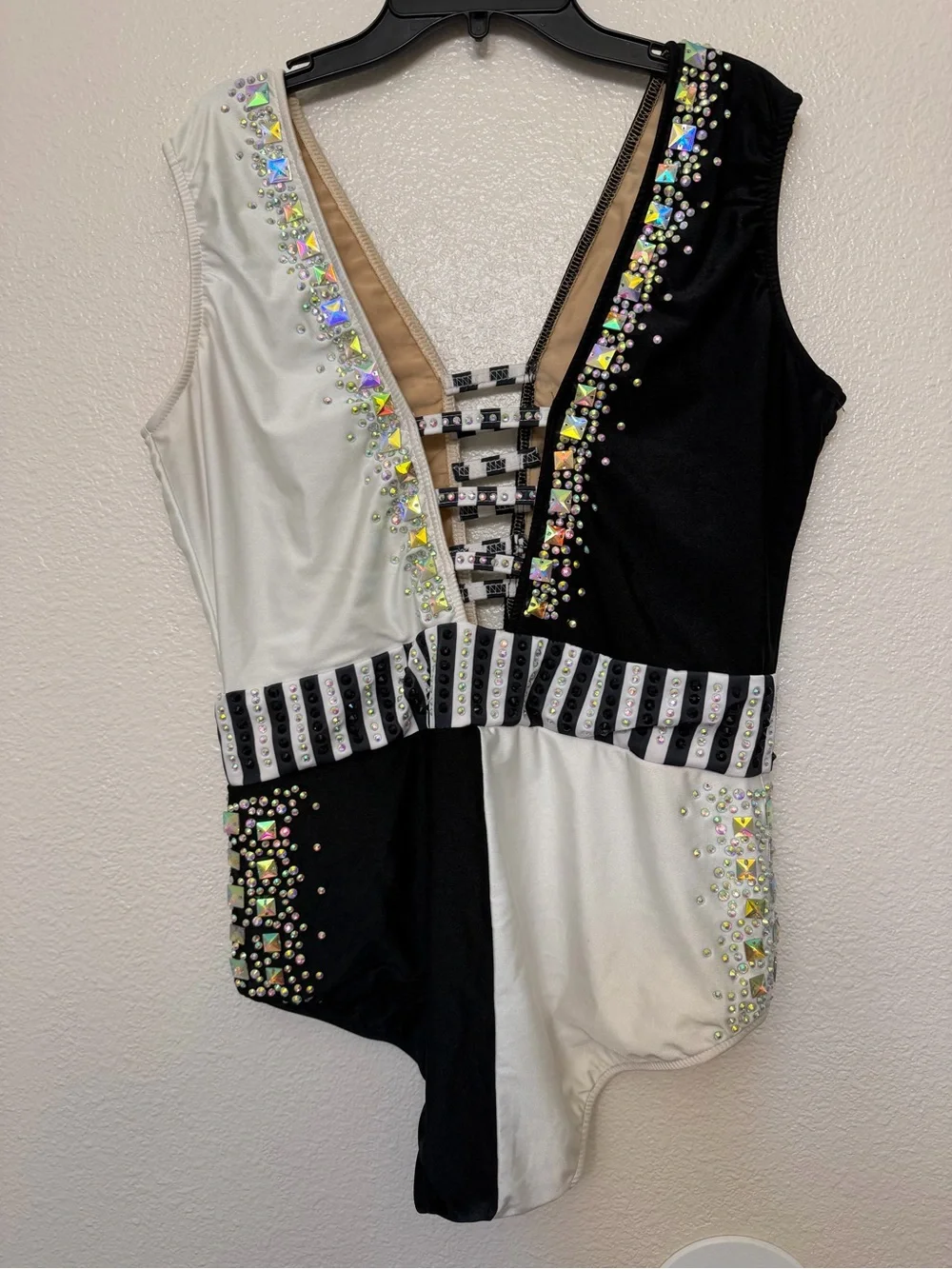 Glamour XLA Adult Black White Dance Costume Competition Solo Jazz Contemporary